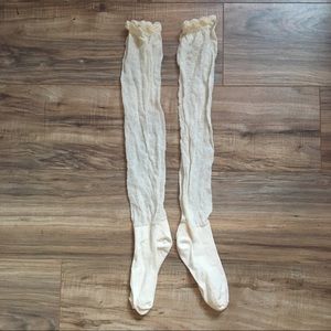 PACT white over the knee socks